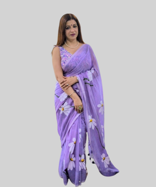Mal Cotton Hand Painted Saree