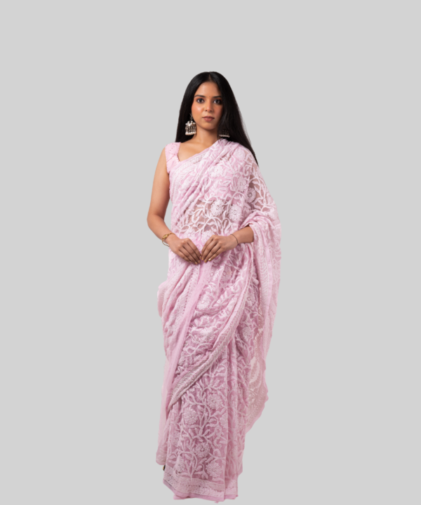 Full Jaal Chikankari - Pink