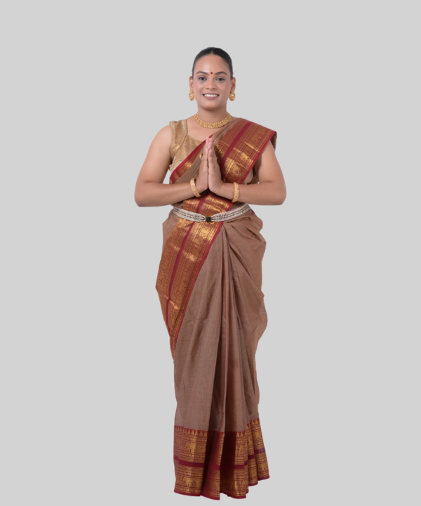 Chhettinad Cotton - Brown & Maroon