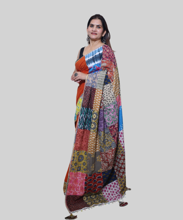 Pure Cotton with Patch Work Border and Palla